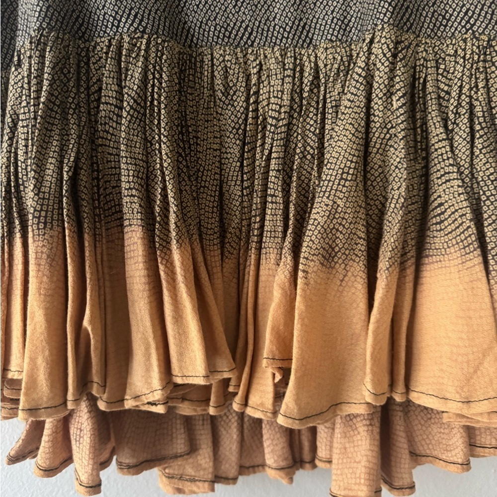 Anthropologie peasant Embellished Gray and Brown Peplum Tank Top - Picture 5 of 5